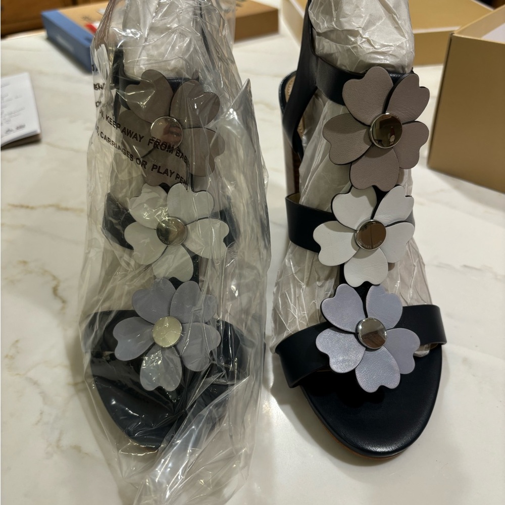 Michael Kors Black Floral Heels - Picture 3 of 4